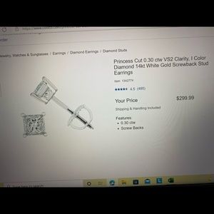 Diamond stud earrings .30 cts.